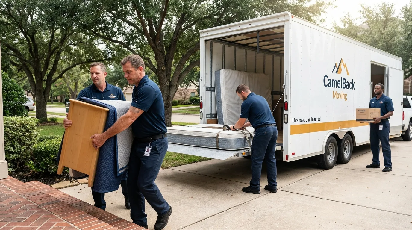 Crew loading residential truck for cross-state move from Casselberry, FL