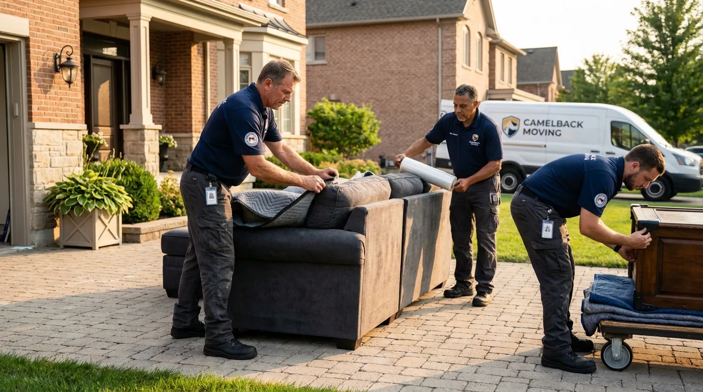 Large estate moving crew wrapping furniture in Casselberry, FL