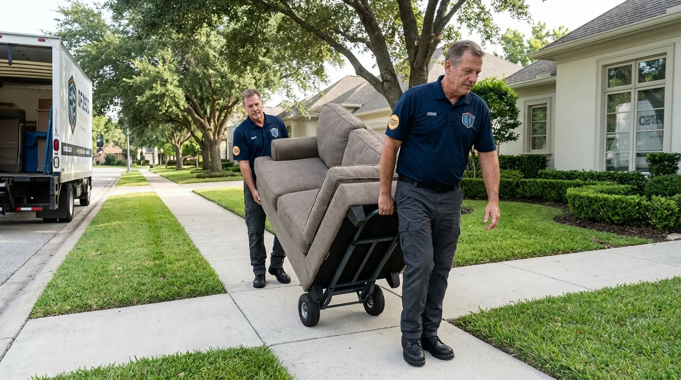 Local residential moving crew loading furniture in Casselberry, FL